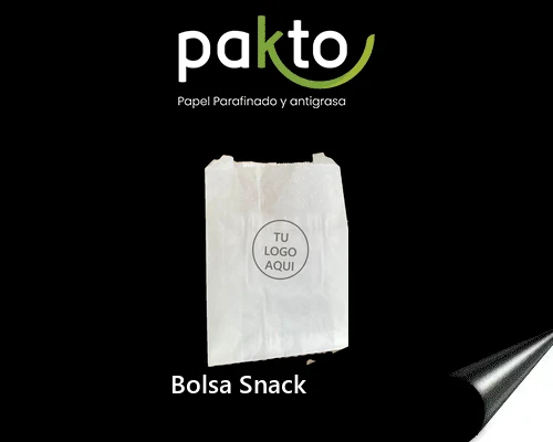 Bolsa antigrasa Snack de fondo plegado de 19 x 13,5 x 5,5 cm