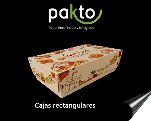 Caja rectangular de cartón antigrasa impresa full color