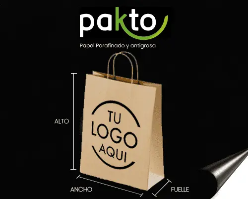 Bolsa kraft personalizada con manija o cogedera