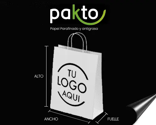 Bolsas blancas personalizadas con manija o cogedera