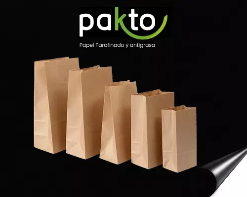 Bolsas de papel kraft de varios tamaños para domicilios, Pakto Colombia