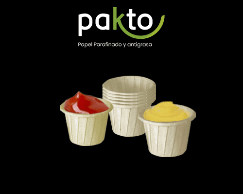 Copas de papel para salsa color natural beige