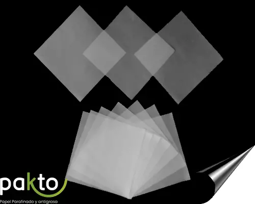 Papel parafinado blanco en hojas o láminas