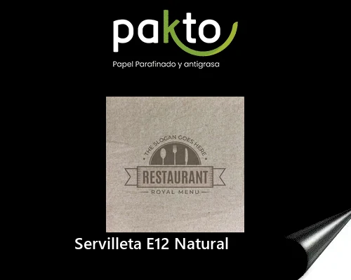 Servilleta E12 Natural de 12 x 12 cm impresa full color