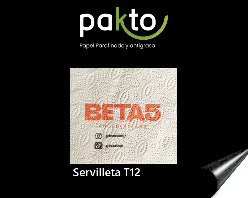 Servilleta T12 blanca de 12 x 12 cm impresa full color